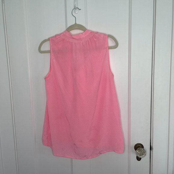 Lilly Pulitzer Pink White Stripe Sleeveless Blouse - Picture 5 of 10